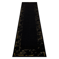 RUGSX Tapis, le tapis de couloir GLOSS moderne 408C 86 Cadre élégant, glamour, art deco noir or 70x200 cm