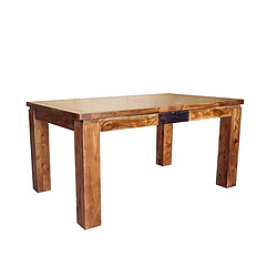 BOIS & CHIFFONS Table rectangulaire en bois sculpté bicolore 200/280 | Acacia Maya