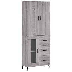 vidaXL Buffet haut Sonoma gris 69,5x34x180 cm Bois d'ingénierie