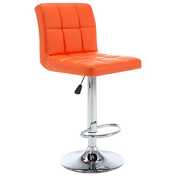 vidaXL Tabourets de bar lot de 2 orange similicuir