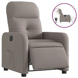 vidaXL Fauteuil inclinable électrique Taupe Tissu