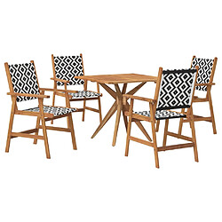 vidaXL Ensemble à manger de jardin 5 pcs Bois d'acacia solide