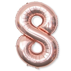 Wewoo Décorations de Fête 2 PCS 40 Pouces Aluminium Nombre Ballons Anniversaire Mariage Décor Enfants Ball Fournitures 8-Or Champaign