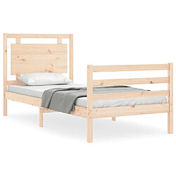 Maison Chic Cadre/structure de lit avec tête de lit pour adulte - Lit Moderne Chambre simple bois massif -MN34305