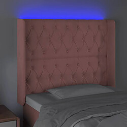 Acheter Maison Chic Tête de lit scandinave à LED,meuble de chambre Rose 93x16x118/128 cm Velours -MN26541