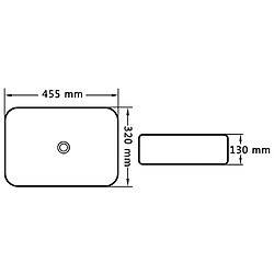 vidaXL Lavabo 45,5x32x13 cm Céramique Blanc pas cher