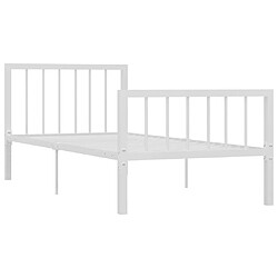 Maison Chic Lit adulte - Lit simple Cadre de lit,Structure du lit Contemporain Blanc Métal 100 x 200 cm -MN57882