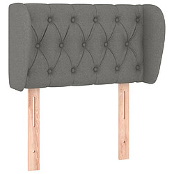 Maison Chic Tête de lit scandinave avec oreilles,meuble de chambre Gris foncé 83x23x78/88 cm Tissu -MN39401