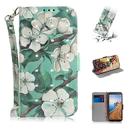 Wewoo Housse Coque Etui en cuir avec Motif peinture 3Ddessin coloré et rabat horizontal pour Xiaomi Redmi 7Aavec porte-cartes et et porte-monnaie aquarelle fleur