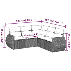 Avis Maison Chic Ensemble de 5 Tables et chaises d'extérieur avec coussins,Salon de jardin noir résine tressée -GKD143527