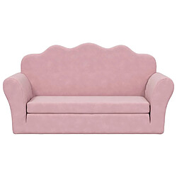 Avis Maison Chic Canapé-lit convertible 2 places, Clic-Clac pour enfants rose peluche douce -GKD53717