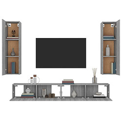 Acheter vidaXL Ensemble de meubles TV 4 pcs Sonoma gris Bois d'ingénierie