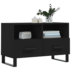 Avis Maison Chic Meuble TV scandinave - Banc TV pour salon Noir 80x36x50 cm Bois d'ingénierie -MN84376