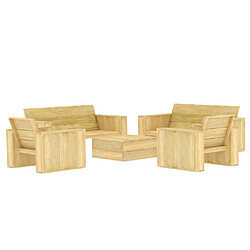 vidaXL Salon de jardin 5 pcs Bois de pin imprégné