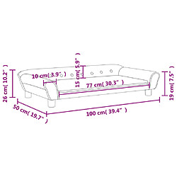 vidaXL Canapé pour enfants crème 100x50x26 cm velours pas cher