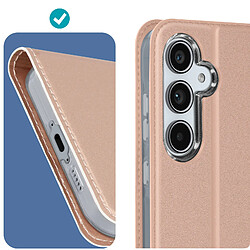 Dux Ducis Étui pour Samsung Galaxy A55 5G Clapet Porte-carte Support Vidéo Rose pas cher