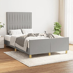 Maison Chic Lit adulte - Cadre Structure de lit avec tête de lit Contemporain Gris clair 120x200 cm Tissu -MN30303