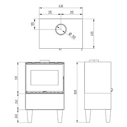 Acheter Interstoves POÊLE À BOIS ANDREA 10 | BÛCHES 50CM - Noir