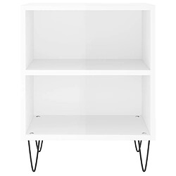 Maison Chic Tables de chevet 2pcs - Table basse Table de nuit - blanc brillant 40x30x50cm bois ingénierie -MN59541 pas cher