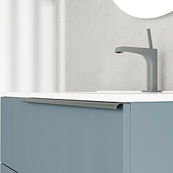 Avis Kiamami Valentina MEUBLE DE SALLE DE BAIN SUR PIED 80CM 3 TIROIRS BLEU CLAIR MAT ET MIROIR | NEW YORK