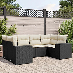 Maison Chic Ensemble Tables et chaises d'extérieur 6pcs avec coussins,Salon de jardin noir résine tressée -GKD183931