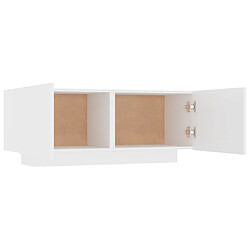 Avis vidaXL Meuble TV Blanc 100x35x40 cm Aggloméré