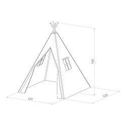 SUNNY Alba Tente Tipi pour Enfants en VERT | Tente de Jeu avec Tapis pour l'intérieur / chambre | 120x120 cm pas cher