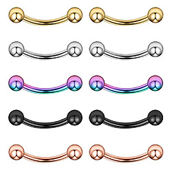 Avis 10 pièces 16g en acier inoxydable balles sourcil oreille lèvre nombril anneau piercing 10mm