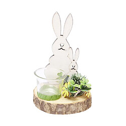 Bougeoir De Lapin De Pâques De Style Nordique Mignon Bois Lapin Tasse En Verre Décor A