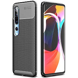 Xeptio Coque brossée noire pour Xiaomi Mi 10 NEW Carbon Fiber Antichoc