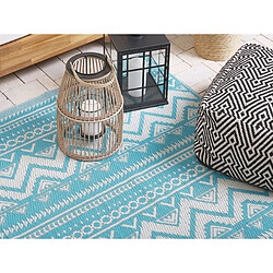 Avis Beliani Tapis extérieur au motif zigzag turquoise 120 x 180 cm NAGPUR