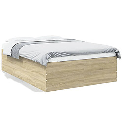 Vidaxl Cadre de lit chêne sonoma 120x190 cm bois d'ingénierie