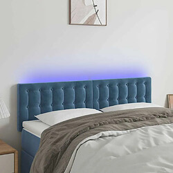 Maison Chic Tête de lit scandinave à LED,meuble de chambre Bleu foncé 144x5x78/88 cm Velours -MN67824