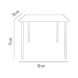 Table Carrée Intérieure Extérieure MARSELLA 70x70 Sable - Resol