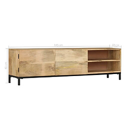 vidaXL Meuble TV 145x30x41 cm Bois massif de manguier pas cher