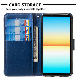 Htdmobiles Housse pour Sony Xperia 10 V - etui coque pochette portefeuille + film ecran - BLEU