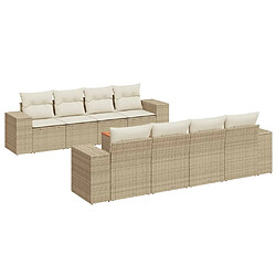 Maison Chic Salon de jardin avec coussins 9 pcs | Ensemble de Table et chaises | Mobilier d'Extérieur beige résine tressée -GKD39790