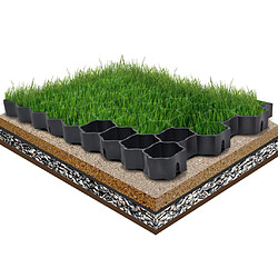 vidaXL Grilles d'herbe 16 pcs noir 60x40x3 cm plastique