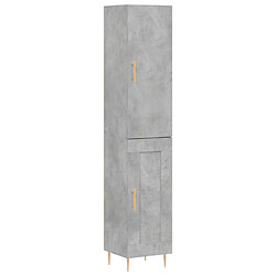 vidaXL Buffet haut Gris béton 34,5x34x180 cm Bois d'ingénierie