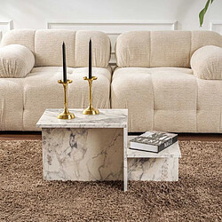 Hanah Home Table basse en aggloméré 80 x 40 x 40 cm Harmony beige marbré.