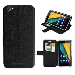 Htdmobiles Housse etui portefeuille pour Wiko Pulp Fab 4G + film ecran - NOIR