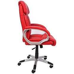 Decoshop26 Fauteuil chaise de bureau sur roulettes pivotante hauteur réglable synthétique rouge 04_0001804