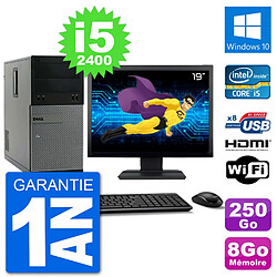 PC Dell 3010 MT Ecran 19" i5-2400 RAM 8Go Disque Dur 250Go HDMI Windows 10 Wifi - Occasion