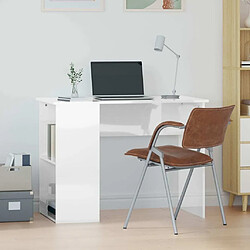 Maison Chic Bureau,Table de travail,bureau de travail pour chambre Blanc brillant 100x55x75 cm Bois d'ingénierie -GKD97542