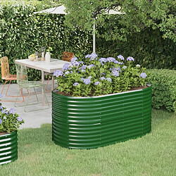 Maison Chic Jardinière,Lit surélevé de jardin - Bac à fleurs - pot de fleur Acier enduit de poudre 152x80x68 cm Vert -GKD61930