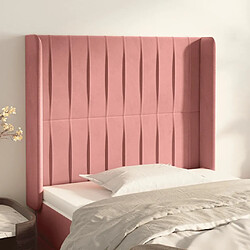 Maison Chic Tête de lit scandinave avec oreilles,meuble de chambre Rose 103x16x118/128 cm Velours -MN75213