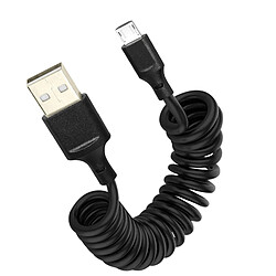 Avizar Câble USB vers Micro-USB 2A Extensible de 35cm à 80cm Charge Rapide Noir