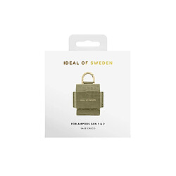 Acheter IDEAL OF SWEDEN Mini Sac pour AirPods 1 / 2 Modèle Flo Texturé Croco avec Mousqueton Vert