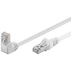 CABLE RJ45 RESEAU ANGLE 1 x 90 degres U/UTP BLANC 0.25M