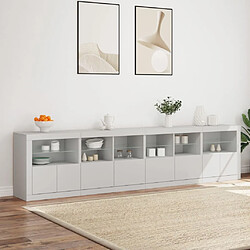 Acheter Maison Chic Commode Buffet - Meuble de rangement avec lumières LED blanc 283x37x67 cm -GKD39710